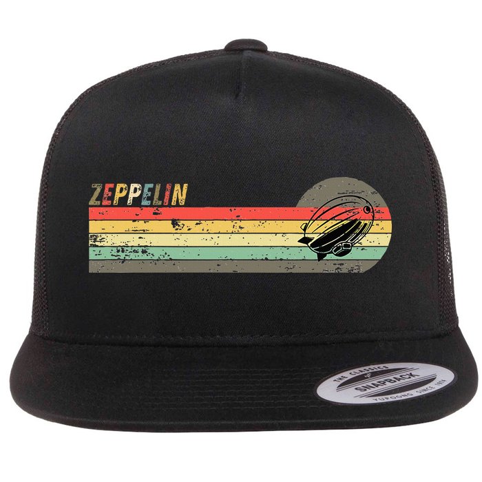 Retro Zeppelin 70s 80s Dirigible Flatbill Hat