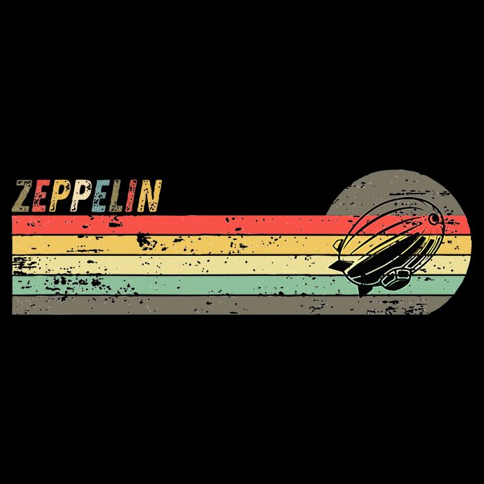 Retro Zeppelin 70s 80s Dirigible Flatbill Hat