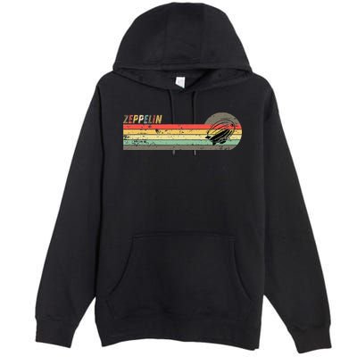 Retro Zeppelin 70s 80s Dirigible Premium Pullover Hoodie