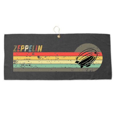 Retro Zeppelin 70s 80s Dirigible Large Microfiber Waffle Golf Towel