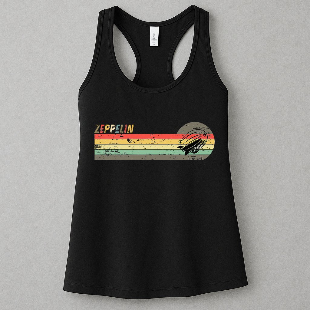 Retro Zeppelin 70s 80s Dirigible Womens Tank Top