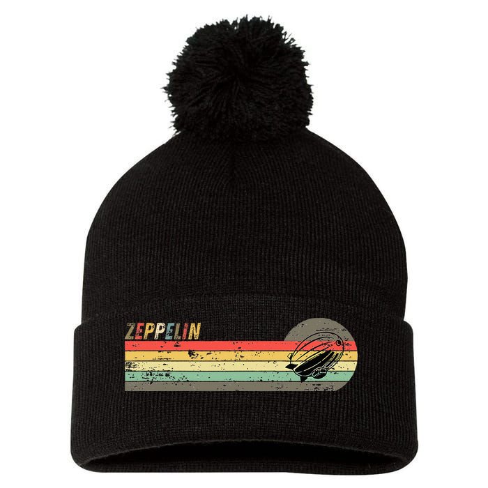 Retro Zeppelin 70s 80s Dirigible Pom Pom 12in Knit Beanie