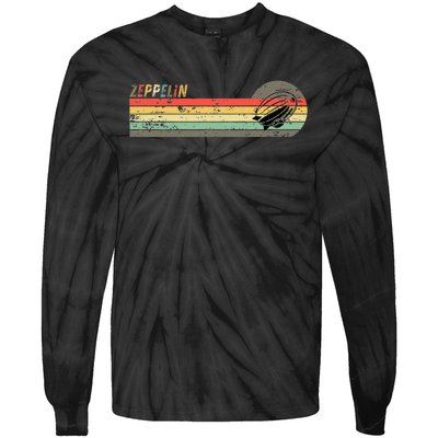 Retro Zeppelin 70s 80s Dirigible Tie-Dye Long Sleeve Shirt