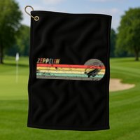 Retro Zeppelin 70s 80s Dirigible Golf Towel
