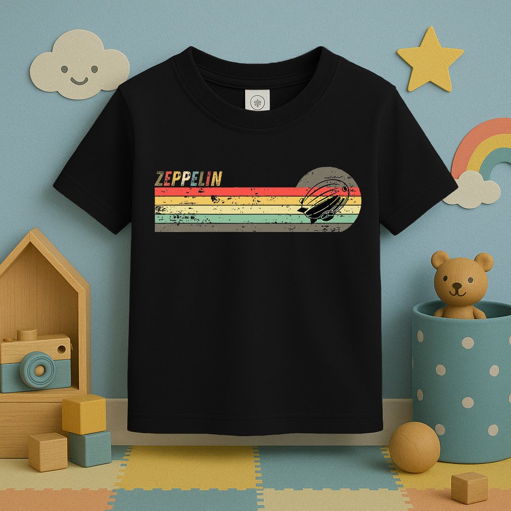 Retro Zeppelin 70s 80s Dirigible Toddler T-Shirt