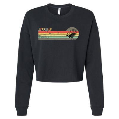 Retro Zeppelin 70s 80s Dirigible Cropped Pullover Crew