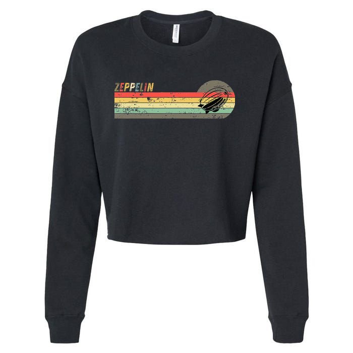 Retro Zeppelin 70s 80s Dirigible Cropped Pullover Crew