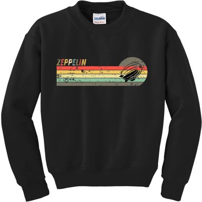 Retro Zeppelin 70s 80s Dirigible Kids Sweatshirt