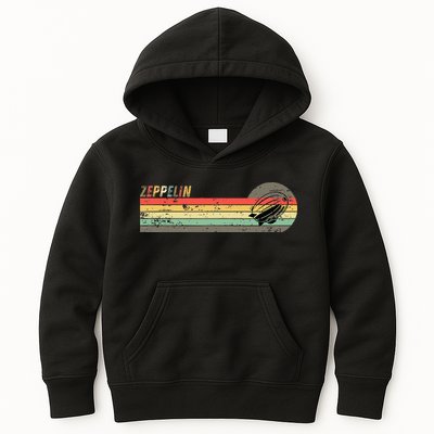Retro Zeppelin 70s 80s Dirigible Kids Hoodie