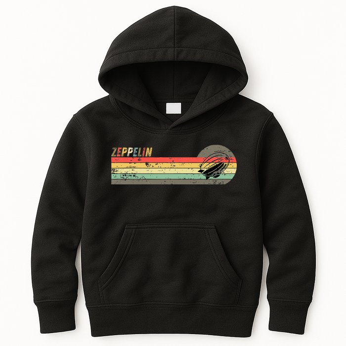 Retro Zeppelin 70s 80s Dirigible Kids Hoodie