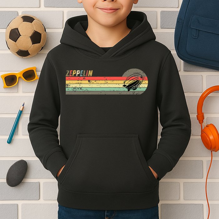 Retro Zeppelin 70s 80s Dirigible Kids Hoodie