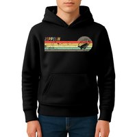 Retro Zeppelin 70s 80s Dirigible Kids Hoodie