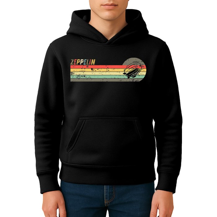 Retro Zeppelin 70s 80s Dirigible Kids Hoodie