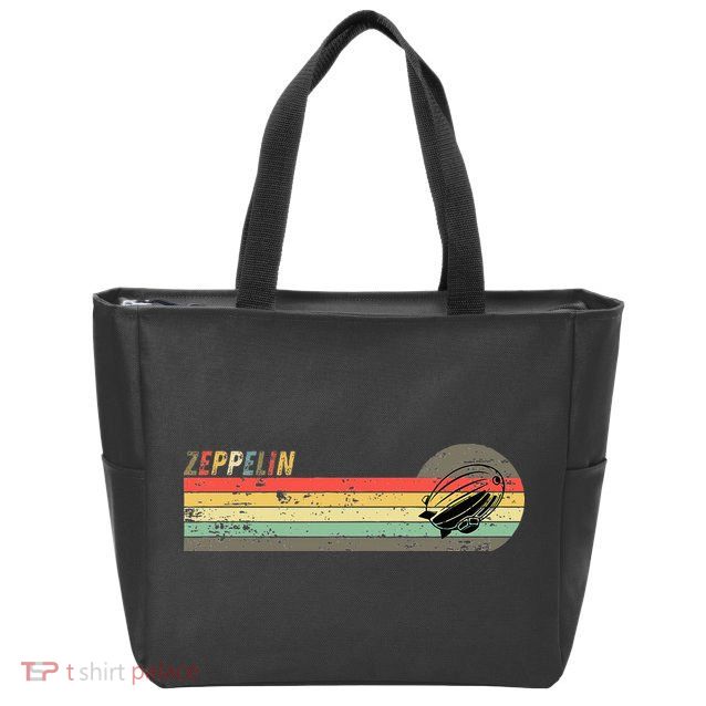 Retro Zeppelin 70s 80s Dirigible Zip Tote Bag