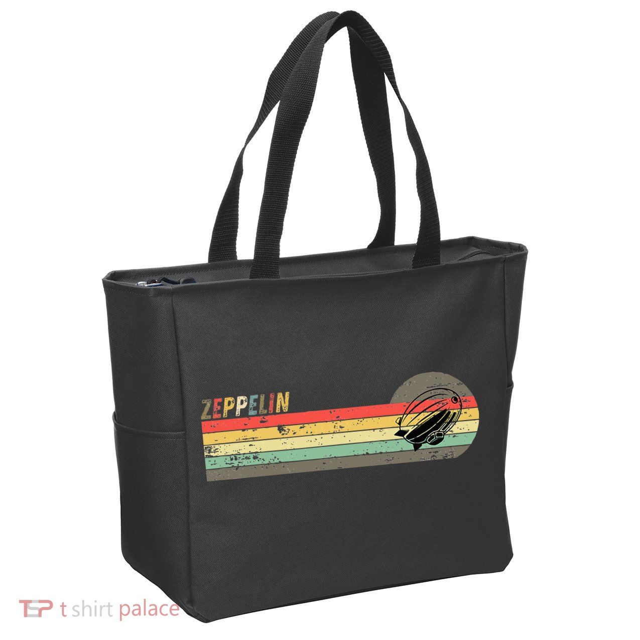 Retro Zeppelin 70s 80s Dirigible Zip Tote Bag