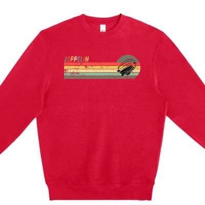 Retro Zeppelin 70s 80s Dirigible Premium Crewneck Sweatshirt