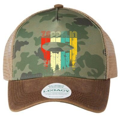 Retro Zeppelin 70s 80s Dirigible Airship Zepelin Zepplin Legacy Tie Dye Trucker Hat
