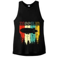 Retro Zeppelin 70s 80s Dirigible Airship Zepelin Zepplin Ladies PosiCharge Tri-Blend Wicking Tank