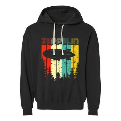 Retro Zeppelin 70s 80s Dirigible Airship Zepelin Zepplin Garment-Dyed Fleece Hoodie