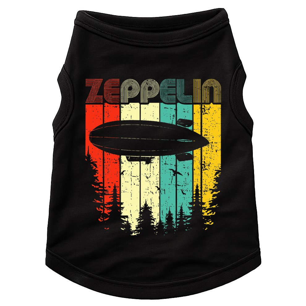 Retro Zeppelin 70s 80s Dirigible Airship Zepelin Zepplin Doggie Tank