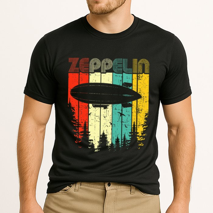 Retro Zeppelin 70s 80s Dirigible Airship Zepelin Zepplin Performance Shirt