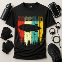 Retro Zeppelin 70s 80s Dirigible Airship Zepelin Zepplin Performance Shirt