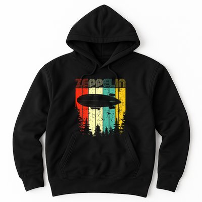 Retro Zeppelin 70s 80s Dirigible Airship Zepelin Zepplin Hoodie