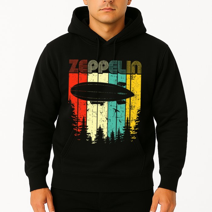 Retro Zeppelin 70s 80s Dirigible Airship Zepelin Zepplin Hoodie
