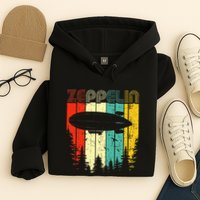Retro Zeppelin 70s 80s Dirigible Airship Zepelin Zepplin Hoodie
