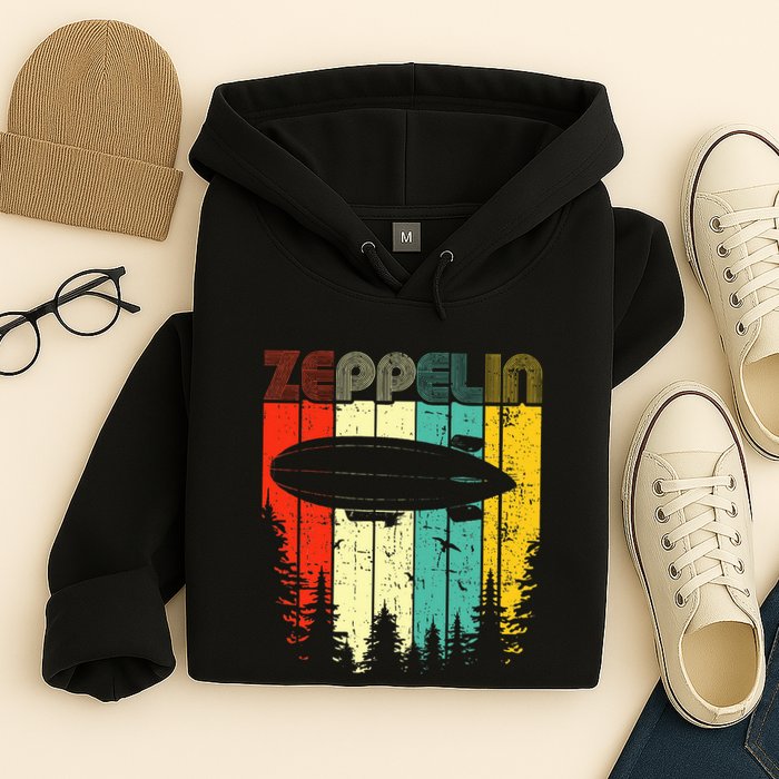 Retro Zeppelin 70s 80s Dirigible Airship Zepelin Zepplin Hoodie