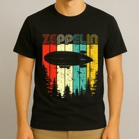 Retro Zeppelin 70s 80s Dirigible Airship Zepelin Zepplin T-Shirt