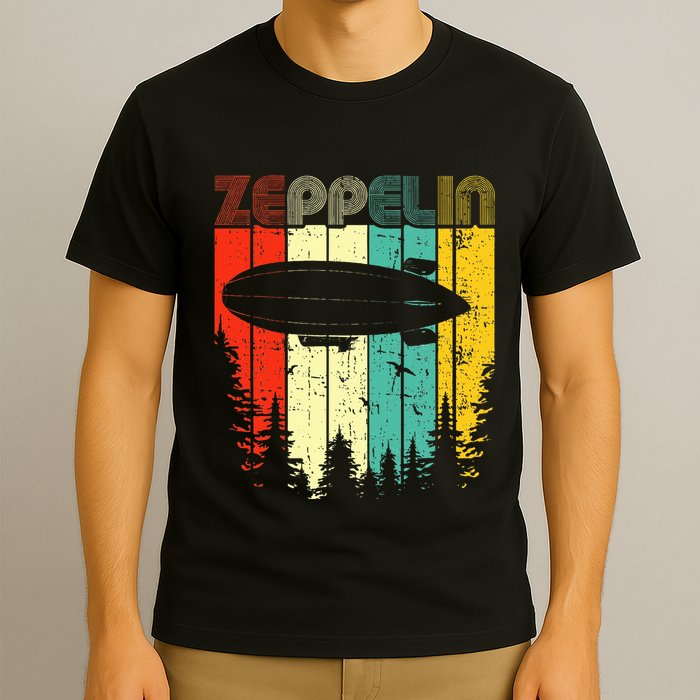 Retro Zeppelin 70s 80s Dirigible Airship Zepelin Zepplin T-Shirt