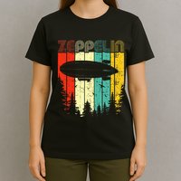 Retro Zeppelin 70s 80s Dirigible Airship Zepelin Zepplin T-Shirt