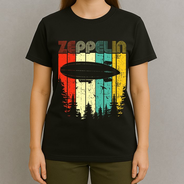Retro Zeppelin 70s 80s Dirigible Airship Zepelin Zepplin T-Shirt