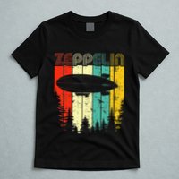 Retro Zeppelin 70s 80s Dirigible Airship Zepelin Zepplin T-Shirt