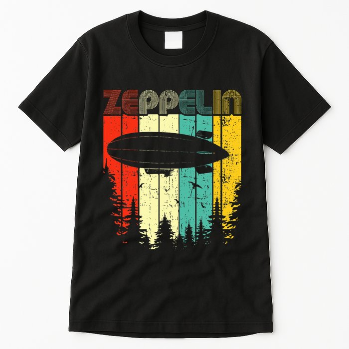 Retro Zeppelin 70s 80s Dirigible Airship Zepelin Zepplin Tall T-Shirt