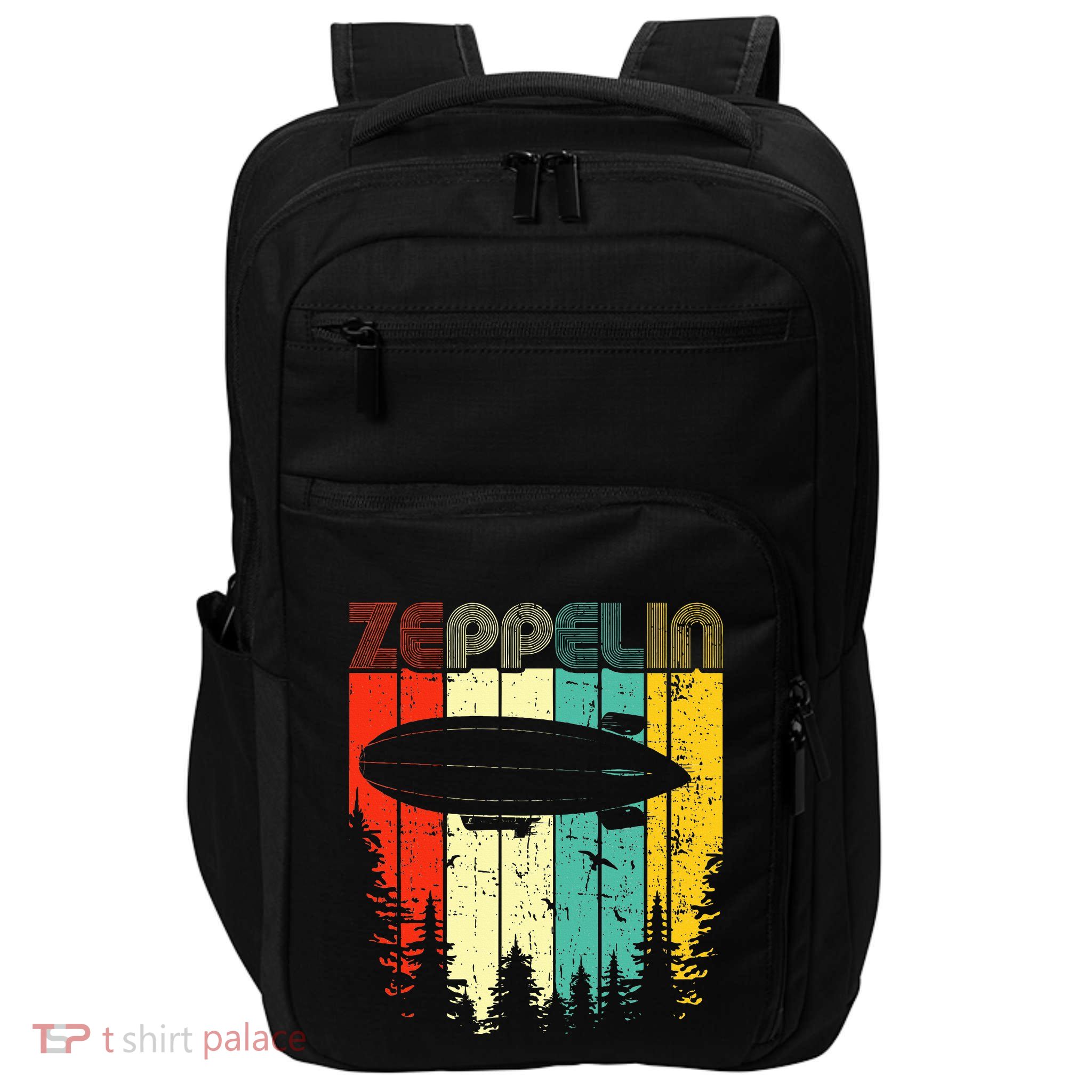 Retro Zeppelin 70s 80s Dirigible Airship Zepelin Zepplin Impact Tech Backpack
