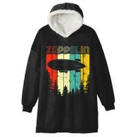 Retro Zeppelin 70s 80s Dirigible Airship Zepelin Zepplin Hooded Wearable Blanket