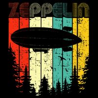 Retro Zeppelin 70s 80s Dirigible Airship Zepelin Zepplin 7-Panel Snapback Hat
