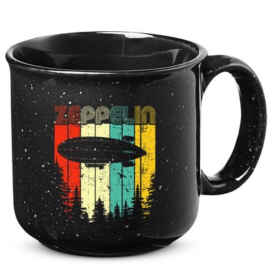 Retro Zeppelin 70s 80s Dirigible Airship Zepelin Zepplin 15oz Campfire Ceramic Mug