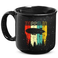 Retro Zeppelin 70s 80s Dirigible Airship Zepelin Zepplin 15oz Campfire Ceramic Mug