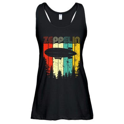 Retro Zeppelin 70s 80s Dirigible Airship Zepelin Zepplin Ladies Essential Flowy Tank