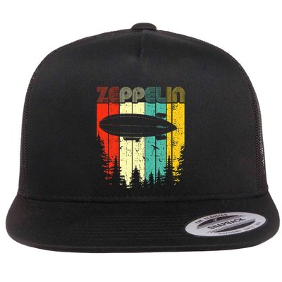 Retro Zeppelin 70s 80s Dirigible Airship Zepelin Zepplin Flatbill Hat