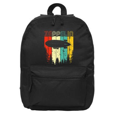 Retro Zeppelin 70s 80s Dirigible Airship Zepelin Zepplin 16 in Basic Backpack