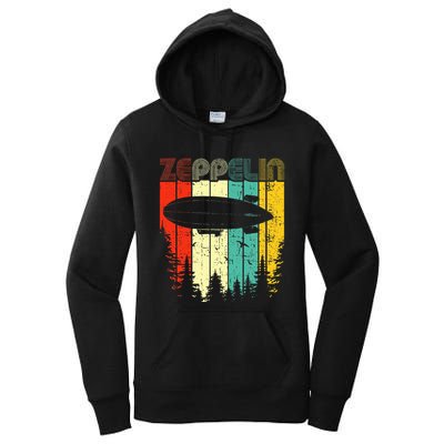 Retro Zeppelin 70s 80s Dirigible Airship Zepelin Zepplin Women's Pullover Hoodie