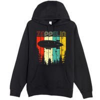 Retro Zeppelin 70s 80s Dirigible Airship Zepelin Zepplin Premium Pullover Hoodie