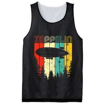 Retro Zeppelin 70s 80s Dirigible Airship Zepelin Zepplin Mesh Reversible Basketball Jersey Tank