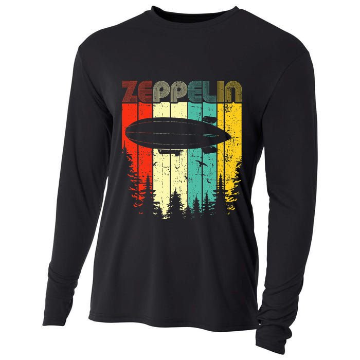 Retro Zeppelin 70s 80s Dirigible Airship Zepelin Zepplin Cooling Performance Long Sleeve Crew