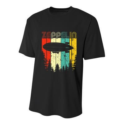 Retro Zeppelin 70s 80s Dirigible Airship Zepelin Zepplin Youth Performance Sprint T-Shirt
