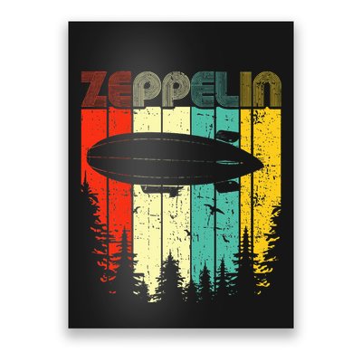 Retro Zeppelin 70s 80s Dirigible Airship Zepelin Zepplin Poster